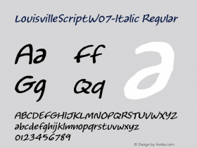 Louisville Script W07 Italic Version 1.00图片样张