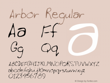 Arbor Regular Altsys Metamorphosis:3/2/95 Font Sample