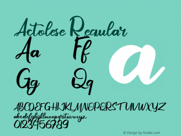 Actolese Version 1.000 Font Sample