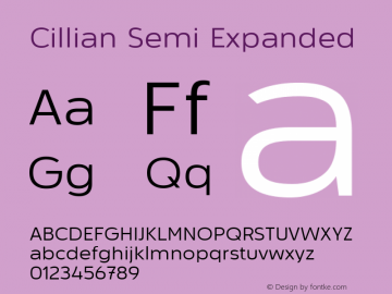 Cillian Semi Expanded 001.000 Font Sample
