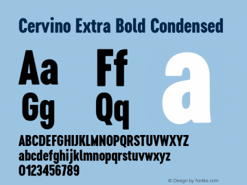 Cervino Extra Bold Condensed 1.000 Font Sample