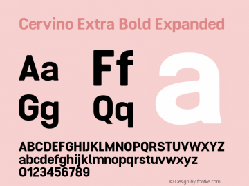 Cervino Extra Bold Expanded 1.000 Font Sample