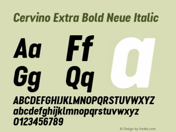 Cervino Extra Bold Neue Italic 1.000图片样张