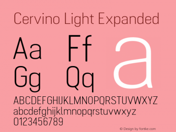 Cervino Light Expanded 1.000 Font Sample