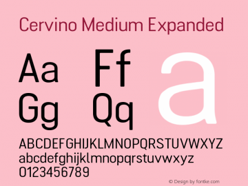 Cervino Medium Expanded 1.000 Font Sample
