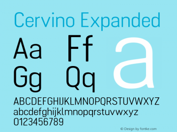 Cervino Expanded 1.000 Font Sample