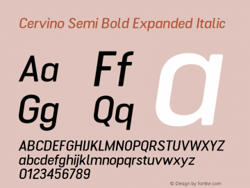 Cervino Semi Bold Expanded Italic 1.000图片样张