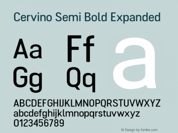 Cervino Semi Bold Expanded 1.000 Font Sample