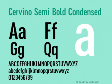 Cervino Semi Bold Condensed 1.000 Font Sample