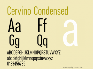 Cervino Condensed 1.000 Font Sample