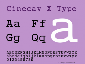 Cinecav X Type 2.100 Font Sample