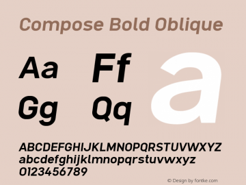 Compose Bold Oblique 1.015 Font Sample
