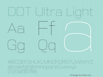 DDT Ultra Light 2.000 Font Sample