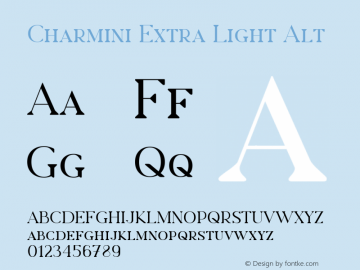 Charmini Extra Light Alt 001.000 Font Sample