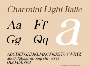 Charmini Light Italic 001.000图片样张