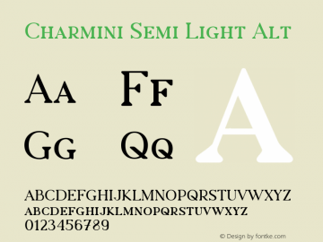 Charmini Semi Light Alt 001.000 Font Sample