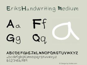 EriksHandwriting Medium Version 001.000 Font Sample