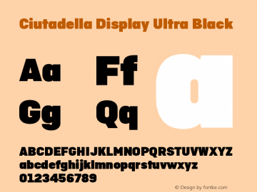 Ciutadella Display Ultra Black 1.000 Font Sample