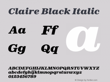 Claire Black Italic 1.0图片样张