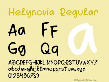 Helynovia Version 1.00;January 19, 2021;FontCreator 12.0.0.2525 64-bit Font Sample