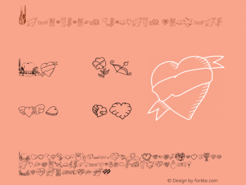 Valentine's Dingbats Version 1.00;January 20, 2021 Font Sample