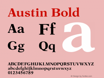 Austin Bold Version 1.0 08-10-2002 Font Sample