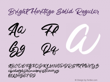 Bright Heritage Solid Version 1.00;January 20, 2021;FontCreator 12.0.0.2539 64-bit图片样张