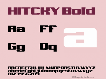 HITCKY-Bold Version 1.000 Font Sample