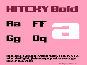 HITCKY Bold Version 1.000 Font Sample