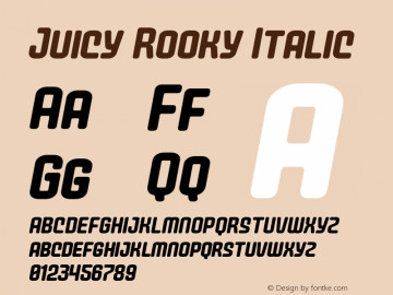 Juicy Rooky Italic Version 1.000图片样张