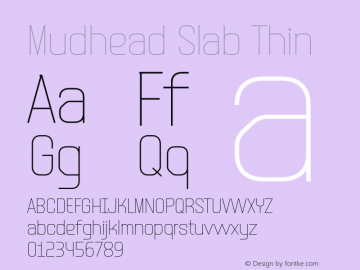 Mudhead Slab Thin Version 1.003;Fontself Maker 3.5.1 Font Sample
