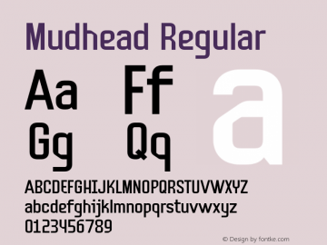 Mudhead Version 1.003;Fontself Maker 3.5.1 Font Sample
