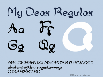 My Dear Version 1.00;January 25, 2021;FontCreator 11.5.0.2430 64-bit Font Sample