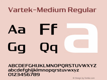 Vartek W03 Medium Version 1.00 Font Sample