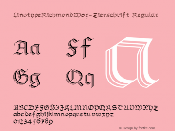 Linotype RichmondW05Zierschrift Version 2.00图片样张