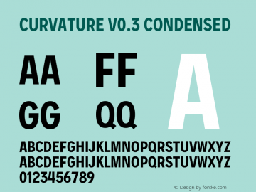 Curvature v0.3 Condensed Semibold Version 0.003;hotconv 1.0.109;makeotfexe 2.5.65596 DEVELOPMENT Font Sample