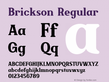 Brickson Version 1.00;January 6, 2021;FontCreator 13.0.0.2683 64-bit Font Sample