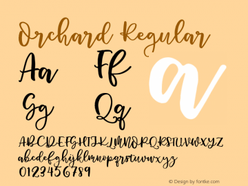 Orchard Regular Version 1.000 Font Sample