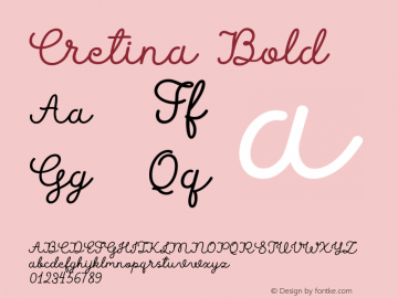 Cretina Bold Version 1.000 Font Sample