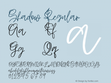 Shadow-SVG Version 1.000 Font Sample