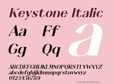Keystone Italic Version 001.000图片样张