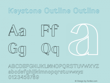 Keystone Outline Version 001.000 Font Sample