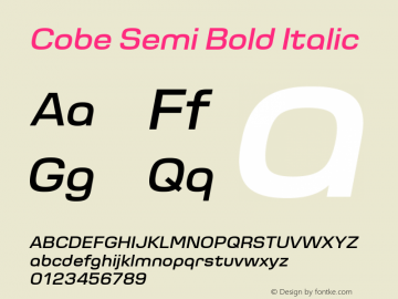 Cobe Semi Bold Italic 1.100图片样张