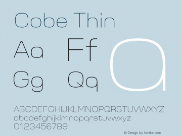Cobe Thin 1.100 Font Sample