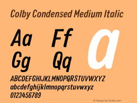 Colby Condensed Medium Italic 1.000图片样张