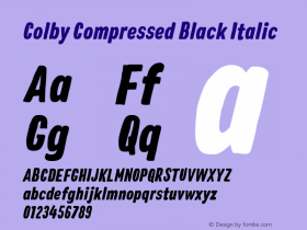 Colby Compressed Black Italic 1.000图片样张