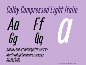 Colby Compressed Light Italic 1.000图片样张
