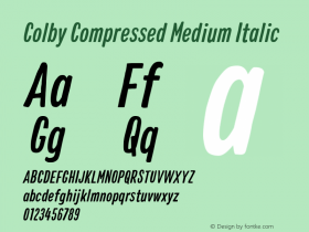 Colby Compressed Medium Italic 1.000图片样张