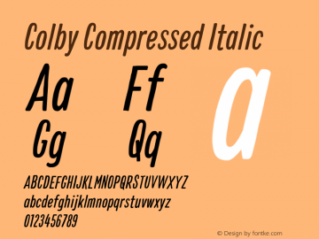 Colby Compressed Italic 1.000图片样张