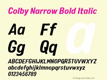 Colby Narrow Bold Italic 1.000图片样张